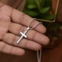 Load image into Gallery viewer, Love You Mom - Stainless Cross Necklace
