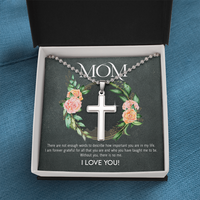 Load image into Gallery viewer, Love You Mom - Stainless Cross Necklace
