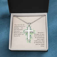 Load image into Gallery viewer, Just Because I Love You - Stainless Cross Necklace
