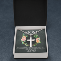 Load image into Gallery viewer, Love You Mom - Stainless Cross Necklace
