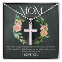 Load image into Gallery viewer, Love You Mom - Stainless Cross Necklace
