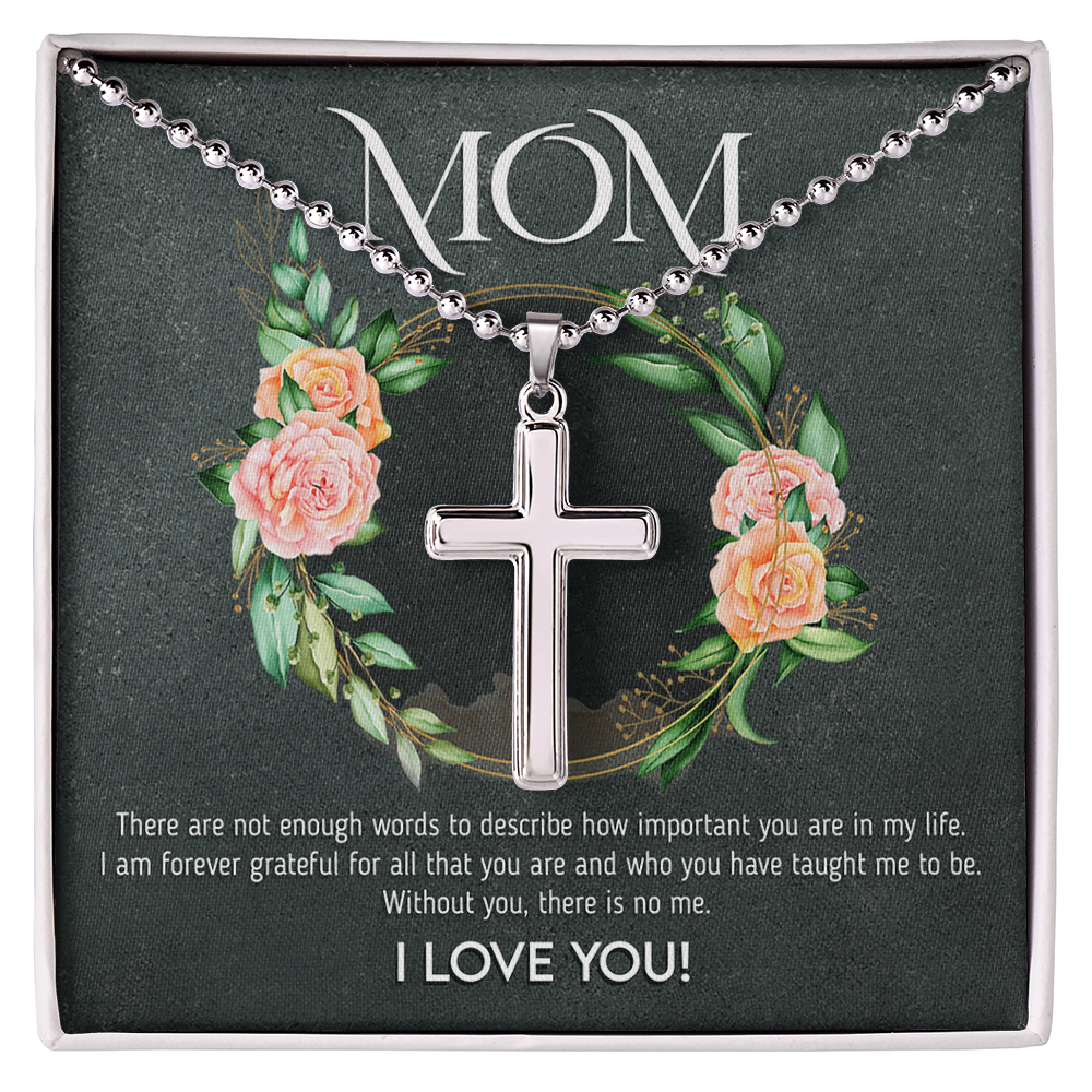 Love You Mom - Stainless Cross Necklace