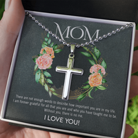 Load image into Gallery viewer, Love You Mom - Stainless Cross Necklace
