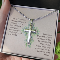 Load image into Gallery viewer, Just Because I Love You - Stainless Cross Necklace
