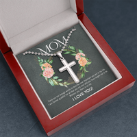 Load image into Gallery viewer, Love You Mom - Stainless Cross Necklace

