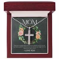 Load image into Gallery viewer, Love You Mom - Stainless Cross Necklace
