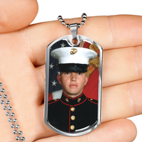 Load image into Gallery viewer, Keepsake Memory Dog Tag Necklace with Photo and Engraving
