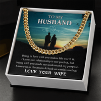 Load image into Gallery viewer, To My Husband - Love You - Cuban Link Chain
