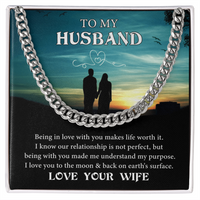 To My Husband - Love You - Cuban Link Chain