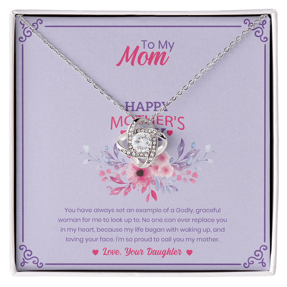 To My Mom - From Your Daughter - Love Knot Necklace