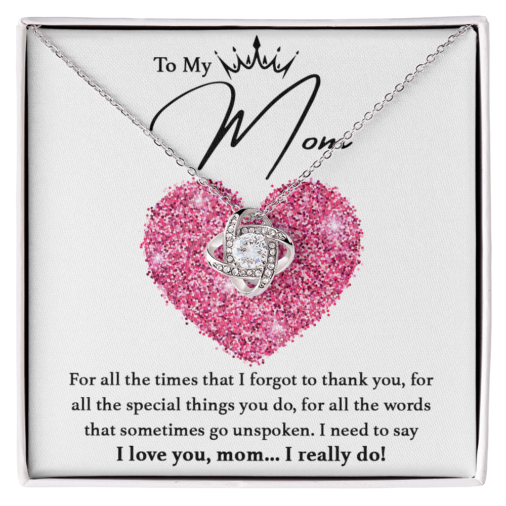 I Love You Mom - Love Knot Necklace