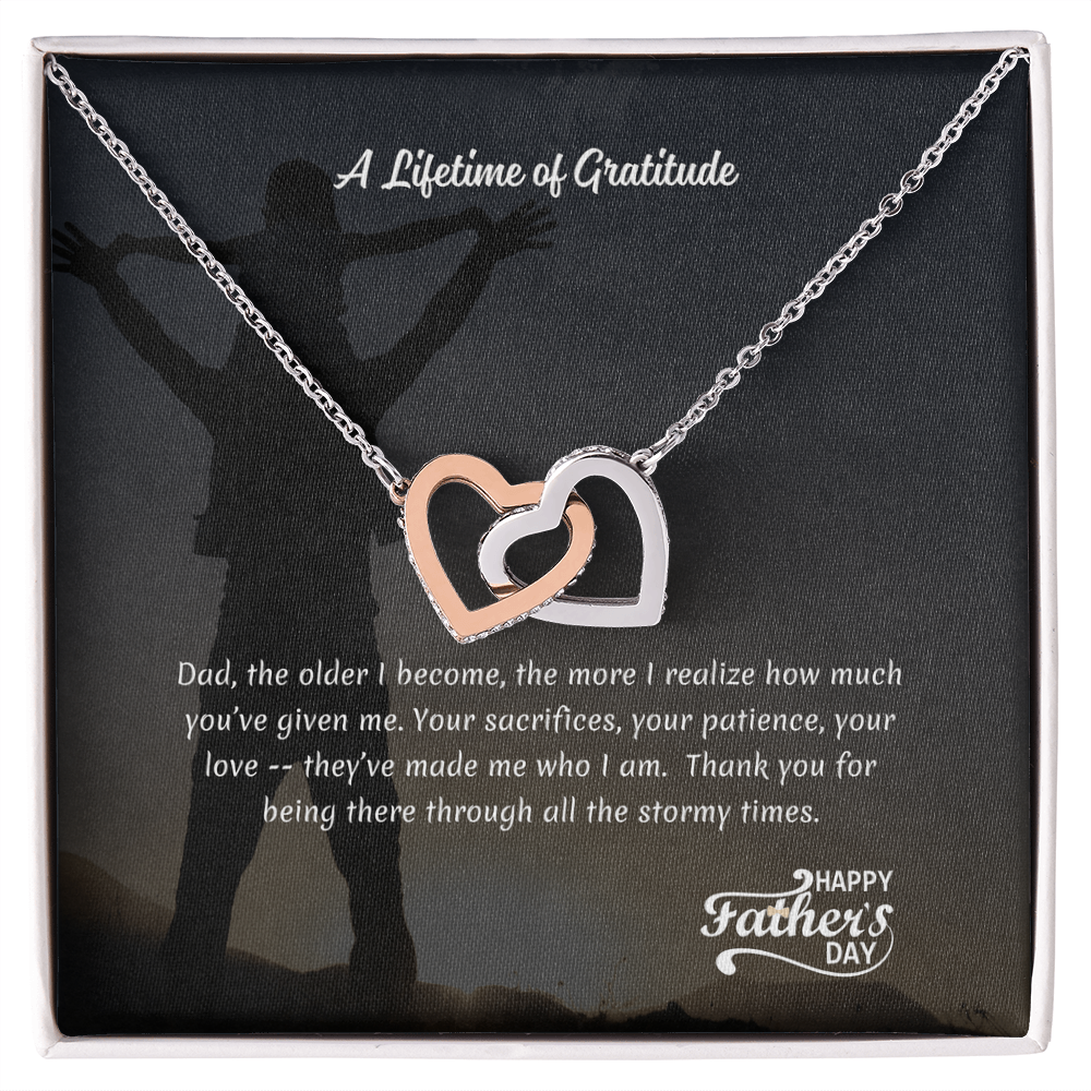A Lifetime of Gratitude - Interlocking Hearts Necklace