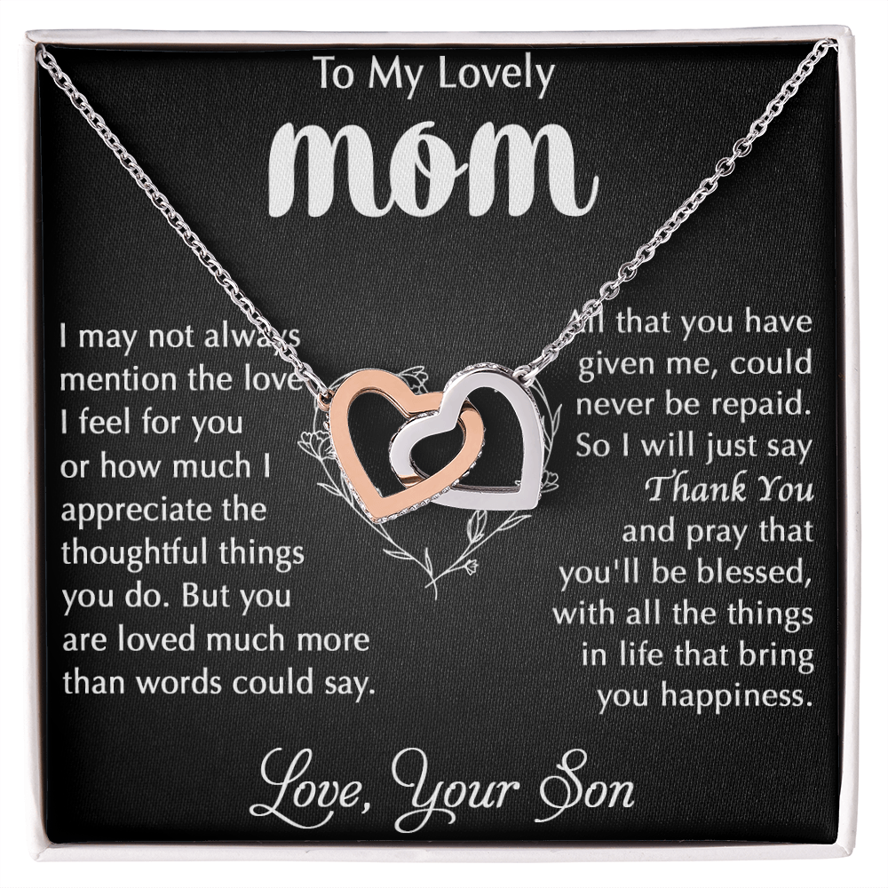 To My Lovely Mom - Hearts Necklace