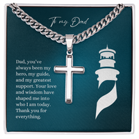 Dad - You Are My Greatest Support - Cuban Link Chain with Artisan Cross
