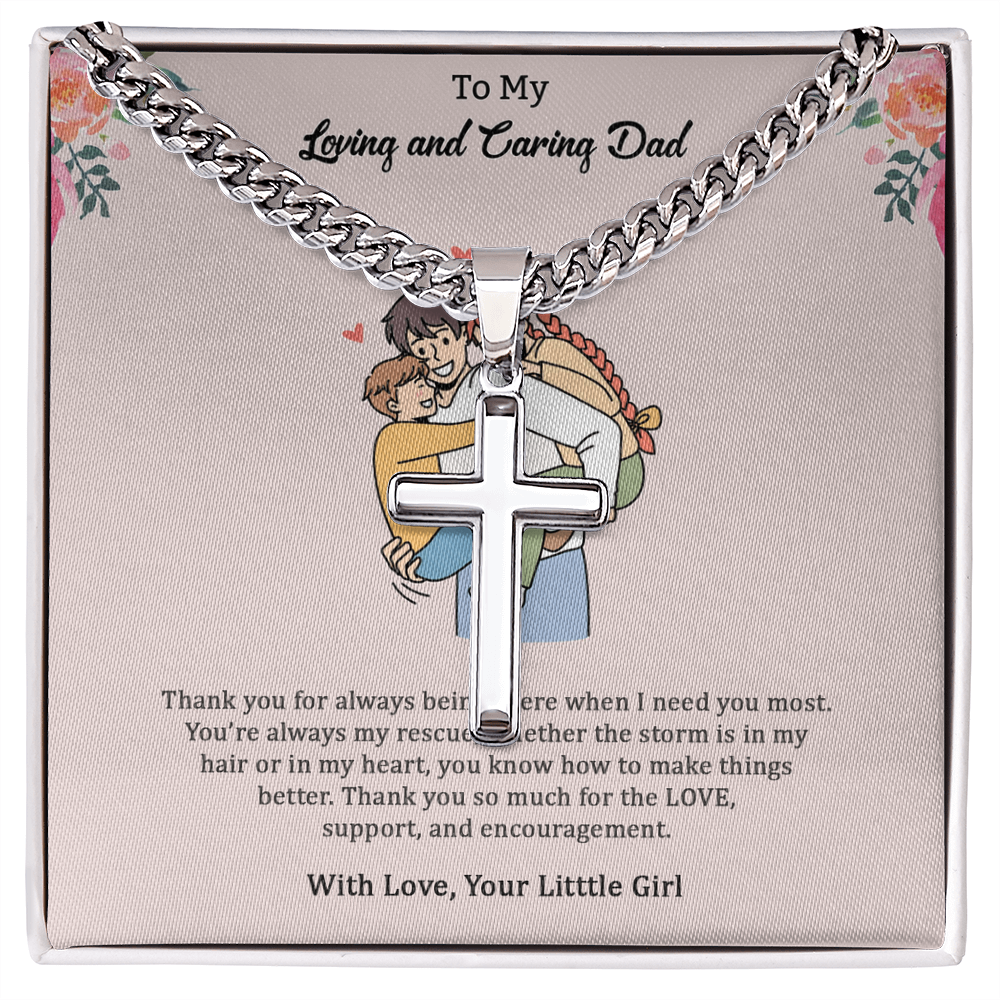 To My Father - Cuban Link Chain with Artisan Cross