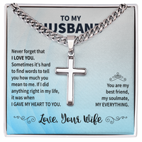 Load image into Gallery viewer, To My Husband - Cuban Link Chain with Artisan Cross
