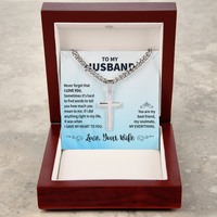 Load image into Gallery viewer, To My Husband - Cuban Link Chain with Artisan Cross
