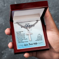 Load image into Gallery viewer, To My Husband - Cuban Link Chain with Artisan Cross
