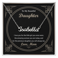 Load image into Gallery viewer, Custom Name Necklace With a Message Card - Gift For Your Daughter
