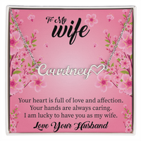 Load image into Gallery viewer, Custom Heart + Name Necklace For Your Wife
