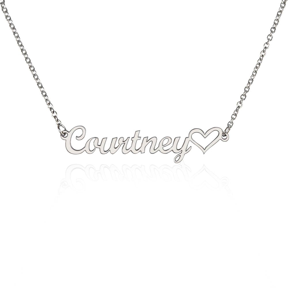 Custom Non-Message Card Heart Name Necklace