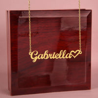 Load image into Gallery viewer, Custom Non-Message Card Heart Name Necklace
