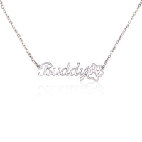 Load image into Gallery viewer, Non-Message Card Paw Print Name Necklace
