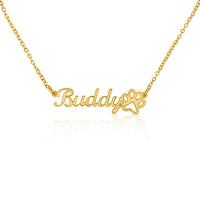 Load image into Gallery viewer, Non-Message Card Paw Print Name Necklace

