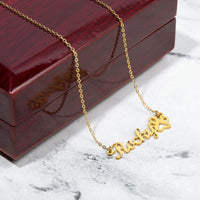 Load image into Gallery viewer, Non-Message Card Paw Print Name Necklace
