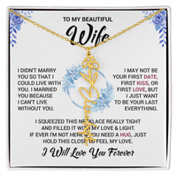 Load image into Gallery viewer, Custom Flower + Name + Message Necklace - Gift For Your Wife

