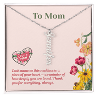 Custom Multi Vertical Name Necklace - Gift For Mom