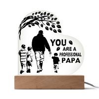 Load image into Gallery viewer, YOU are a professional PAPA - Acrylic Heart Night Light
