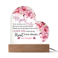 Load image into Gallery viewer, Love You Mom - Acrylic Heart Night Light
