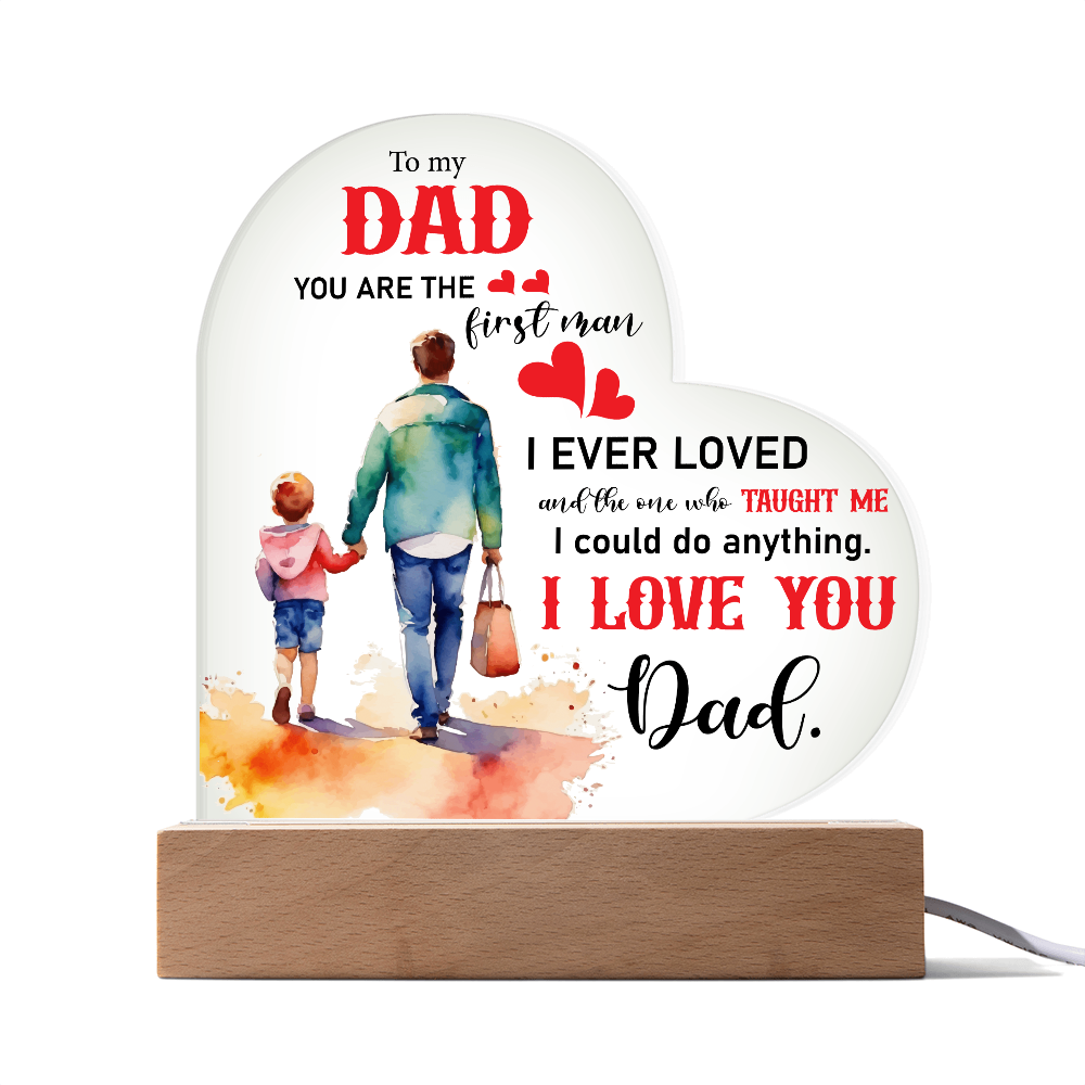 Love You Dad - Acrylic Heart Plaque