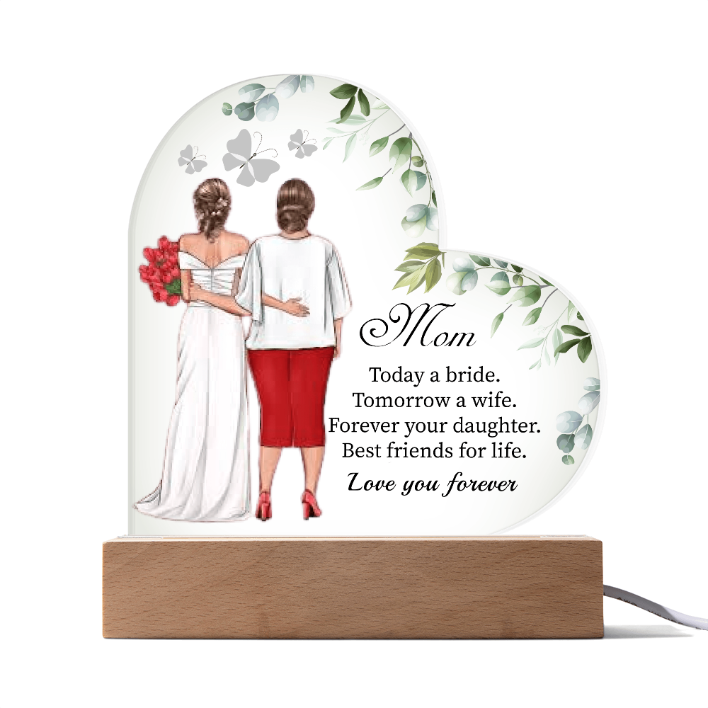 Love You Forever - Mom - Acrylic Heart Plaque