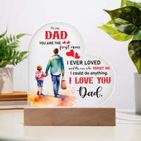 Load image into Gallery viewer, Love You Dad - Acrylic Heart Night Light

