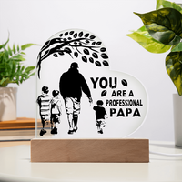 Load image into Gallery viewer, YOU are a professional PAPA - Acrylic Heart Night Light
