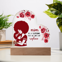 Load image into Gallery viewer, Mom is a blessing - Acrylic Heart Night Light
