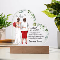 Load image into Gallery viewer, Love You Forever - Mom - Acrylic Heart Night Light
