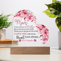 Load image into Gallery viewer, Love You Mom - Acrylic Heart Night Light
