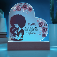 Load image into Gallery viewer, Mom is a blessing - Acrylic Heart Night Light

