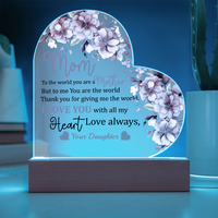 Load image into Gallery viewer, Love You Mom - Acrylic Heart Night Light
