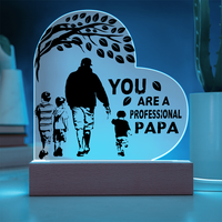 Load image into Gallery viewer, YOU are a professional PAPA - Acrylic Heart Night Light
