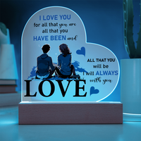 Load image into Gallery viewer, I will always with you - Acrylic Heart Night Light
