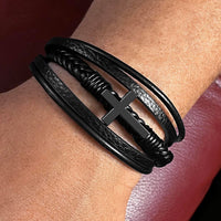 Load image into Gallery viewer, Smart Looks Good on You - Graduation Gift Men&#39;s Cross Bracelet

