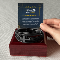 Load image into Gallery viewer, Smart Looks Good on You - Graduation Gift Men&#39;s Cross Bracelet
