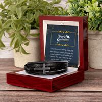 Load image into Gallery viewer, Smart Looks Good on You - Graduation Gift Men&#39;s Cross Bracelet
