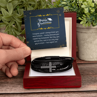 Load image into Gallery viewer, Smart Looks Good on You - Graduation Gift Men&#39;s Cross Bracelet
