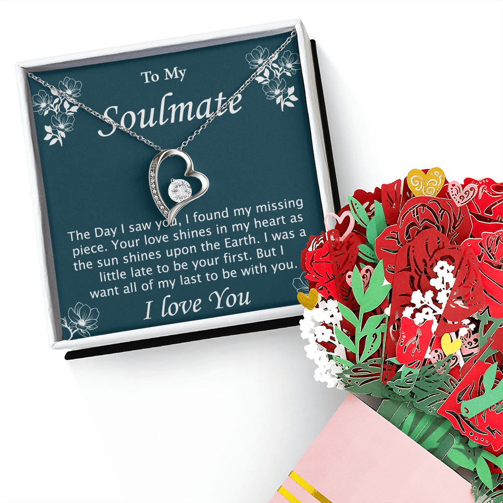 To My Soulmate - Forever Love Necklace & Sweetest Flower Bouquet