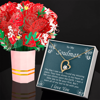 Load image into Gallery viewer, To My Soulmate - Forever Love Necklace &amp; Sweetest Flower Bouquet
